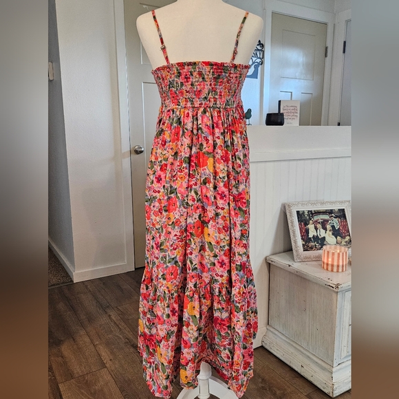 Worn Once - NATURAL LIFE - Pink/Blue Floral Layered Long Dress/Skirt - Size L - Picture 4 of 6